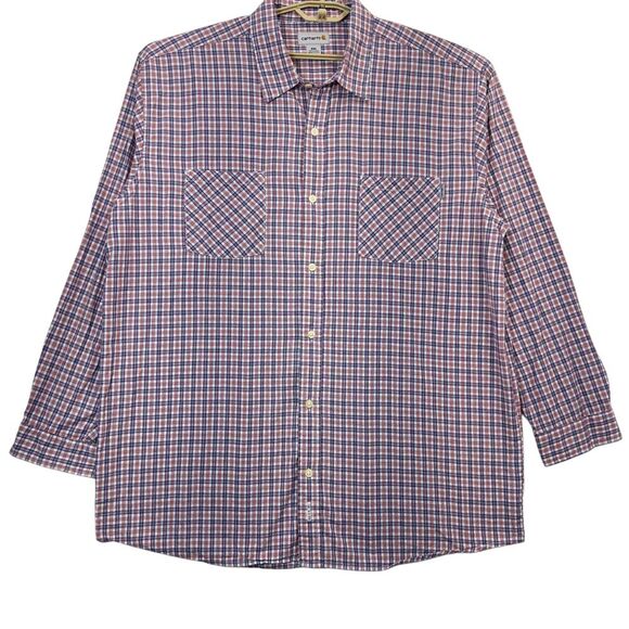 Carhartt Shirt Mens Tartan Plaid Long‎ Sleeve Cotton Button Up Size XXL - Picture 1 of 9